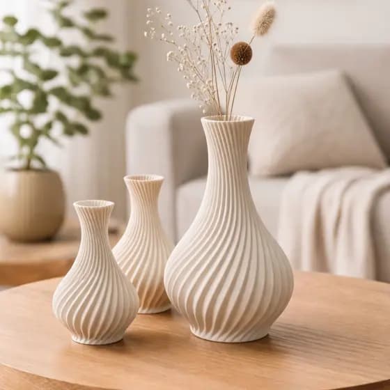 Kit Vasos Decorativos em Espiral para decoração sala quarto mesa de centro escritório aparador