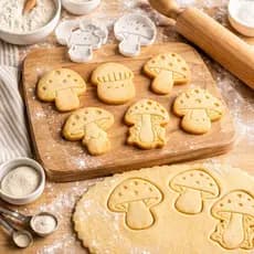 Kit Cortadores de Biscoito Cogumelo 3D Alto Relevo Molde Cookie Decorado Confeitaria