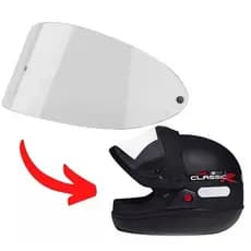 KIT de Viseira Capacete Transparente / Cristal San Marino/PRO TORK/EBF/FW3  SERVE NOS TAMANHOS 56 /58 e 60