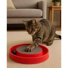 Brinquedo Arranhador Redondo Com Bolinha Interativo Relax Antiestresse Para Gatos