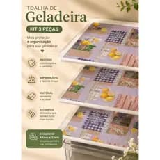 Kit Toalha de Geladeira com 3 PVC Lavável - 46x32cm