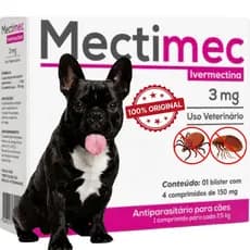 Mectimec Ivermectina Para Cães Carrapatos, Pulgas, Sarnas Antiparasitário Pequenos Médios e Grandes