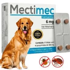 Remedio Anti Pulgas Carrapatos e Sarna Ivermectina 4 Comprimidos