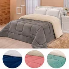 Coberdrom Edredom Casal King Sherpa Lã Pele de Carneiro Grosso Pesado Dupla Face Resistente 2,80m x2,40m  Quente Inverno