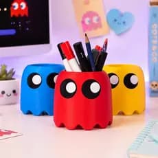 Porta Acessórios Lápis e Canetas Organizador de Mesa Escritório Setup Games Pac-Man