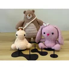 Kit com suportes base para amigurumi crochê feiras e exposições