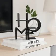 Home Decoração de Sala e Móveis Adorno Decorativo palavra HOME pra bancada rack