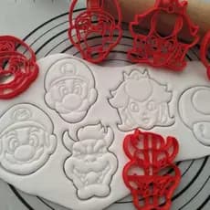 Kit 5 Cortador Marcador de Biscoito Super Mario Cookies Pasta Americana Buiscuit