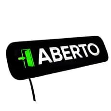 Placa Aberto Led Letreiro Luminoso Aberto
