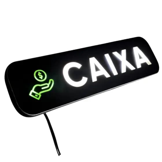 Placa Led Caixa Letreiro Luminoso Caixa