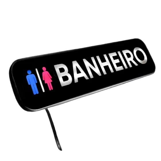 Letreiro Neon Led Banheiro Unissex Placa Wc Luminosa