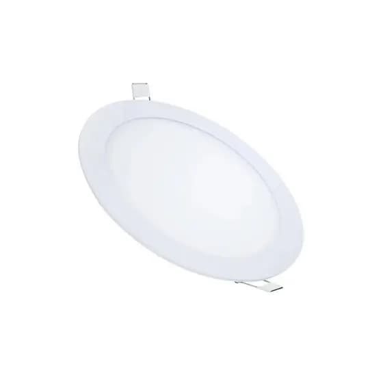 Plafon Painel LED Embutir 18W Ourolux Redondo 2700K Bivolt Luz Amarela