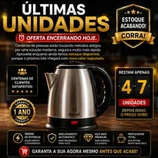Chaleira Elétrica Rapidé Inox Pro 1.8L 1000W 127V Aço Inox Desligamento Automático Ferve Água Rápido