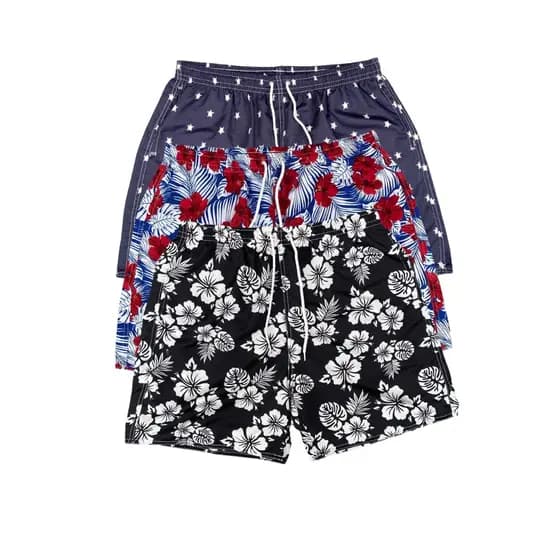 Kit 3x Shorts Bermudas Estampados Mauricinho Florais Masculino Short