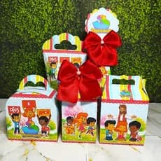 PEGUE E MONTE - Kit Festa Caixinhas Personalizadas Tema 3 Palavrinhas Deus | Lembrancinha Festa Infantil Menino Menina