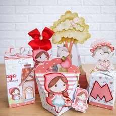 Kit Lembrancinhas Chapeuzinho Vermelho Festa Infantil Luxo – Caixinhas Personalizadas – Kit 15 / 30 /50 Pçs Envio Rápido