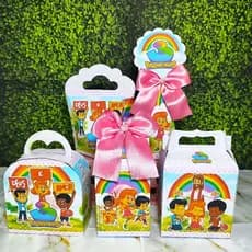 PEGUE E MONTE - Kit Festa Caixinhas Personalizadas 3 Palavrinhas Deus Rosa Menina | Lembrancinhas Festa Infantil Menina