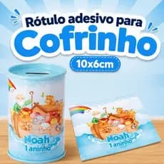 Rótulo Adesivo Personalizado Para Cofrinhos 10x6cm| Todos os Temas Menino Menina | Cofrinho Personalizado Adesivo
