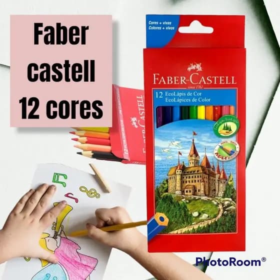 caixa de lapis de cor 12 cores faber castell