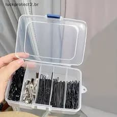 L-Bag Claro 5/6-Grade Portátil Plástico Grampos De Cabelo Caixa De Armazenamento De Jóias Acessórios Organizador Suprime
