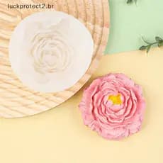LPHG 3D Peônia Vela Molde De Silicone DIY Alívio Flor Sabão Resina Gesso Decoração Para Casa Bolo De Chocolate Gelo Cozi