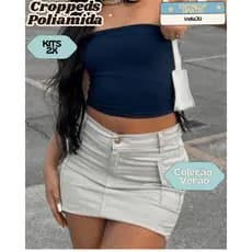 kit 2 Croppeds POLIAMIDA Tomara Que Caia Tube Top Tubinho  Academia