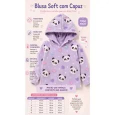 blusa Casaco de soft  infantil unissex toque aveludado com capuz quentinho antialérgico menina/menino 2 ao 12 anos