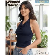 Blusa Cropped Feminina Halter em Poliamida Alta Qualidade Conforto e Elegância