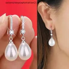 Jóias De Moda Para Mulheres Brincos De Pérola De Gota D'água Ovais Redonda Vermelha Branca Noivado Valenes Day Gift .