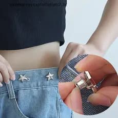 Moda 1 Pçs Clipes Ajustáveis Para Calças Prendedor Pino Botão Retrátil Solto Cintura Jeans Ajuste Perfeito Reduzir A .