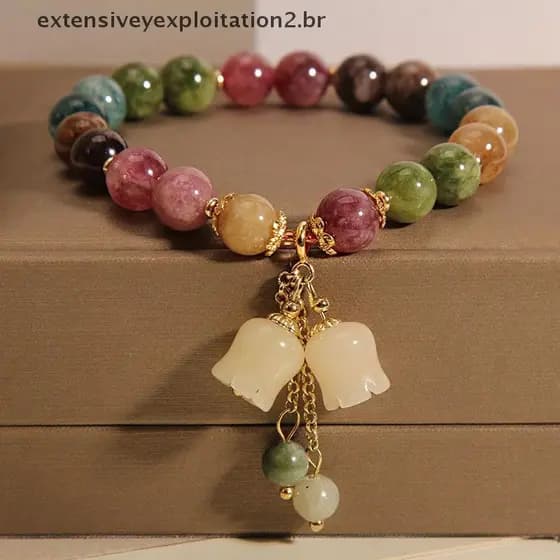 Moda Pulseiras De Cristal Para Mulheres Meninas Luz Orquídea Pingente Frisado Pulseira Festa De Aniversário Jóias Acessó