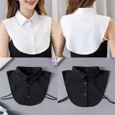 EA & Moda Gola Falsa Para Camisa Golas Destacáveis Sólida Lapela Blusa Top Homens Mulheres Preto Branco Roupas Acessório