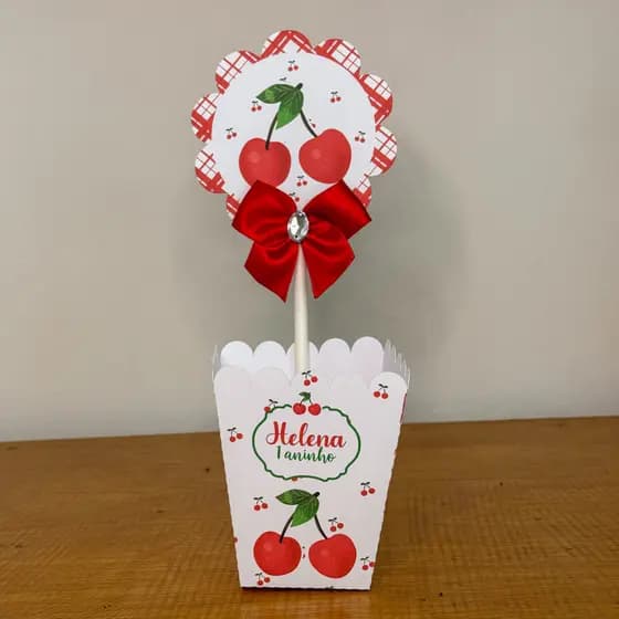 PEGUE E MONTE Centro de Mesa CEREJINHA - Modelo Cachepô Grande
