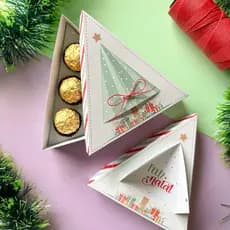 Caixinha de doces em Formato de Árvore de Natal com berço para doces