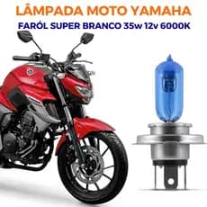 Lâmpada Super Branca Alto e baixo Yamaha Fazer 250 35w 6000k Efeito Xênon