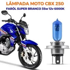Lâmpada Super Branca H4 35w 6000k Efeito Xênon Farol Moto CBX 250