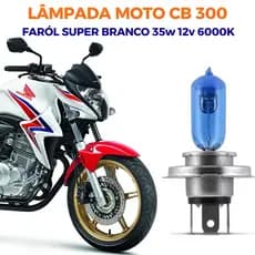 Lâmpada Super Branca H4 35w 6000K Efeito Xênon Farol Moto CB 300