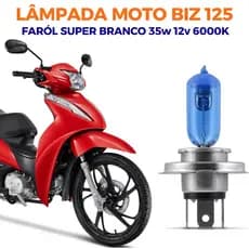 Lâmpada Super Branca H4 35w 6000k Efeito Xênon Farol Moto Biz 125