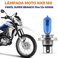 Lâmpada Super Branca Alto e baixo Honda Nxr 160 Bros H4 35w 6000k Efeito Xênon