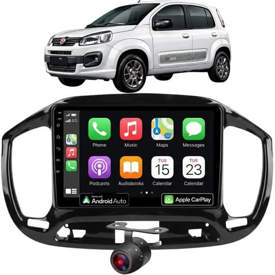 Multimídia 9 Pol Fiat Uno 2015 2016 2017 2018 2019 20 A 2023