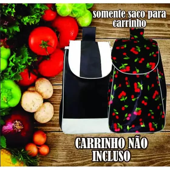Acessórios para  carrinho ----A  Carrinho de feira Compras -----B  Bolsa sem carrinho e rodas