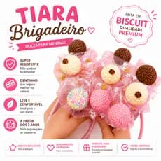 Tiara Brigadeiro Doces para meninas ou adulto| Tiara brigadeiro fake biscuit  infantil para meninas tema doceria