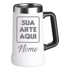 Caneca Térmica De Chopp 709ML Personalizado a Laser Com Seu Nome (Logo, Time, Empresa, Faculdade)
