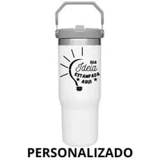 Garrafa Térmica Flip Straw Tumbler  900ml Personalizada com Seu Nome + Time