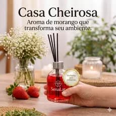 Difusor Ambiental Morango Aromatizador 250ml Vermelho Casa Escritório Casa Cheirosa Morango