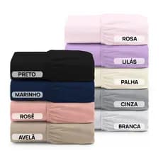 Lençol de Elástico 400 Fios Toque Macio Percal Acetinado Casal Queen King Solteiro Confort