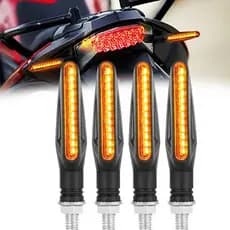 Kit 4 Peças Pisca Palito Slim De Seta Led Sequencial Esportiva Para Moto Amarelo Universal 12V