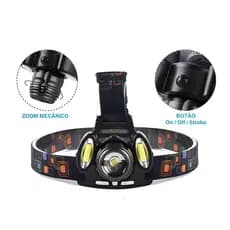 Farol Lanterna Bike Biclieta 3 Focos Led Com Zoom Recarregável Ciclismo