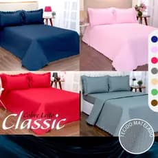 CASAL Cobre Leito Colcha Classic Matelado + Ultrassônico Premium - Toque Mácio Luxo - 03 Peças -