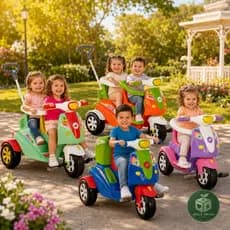Carrinho de Passeio e Pedal Calesita Moto Duo Dois Lugares Totokinha Infantil Velotrol Infantil